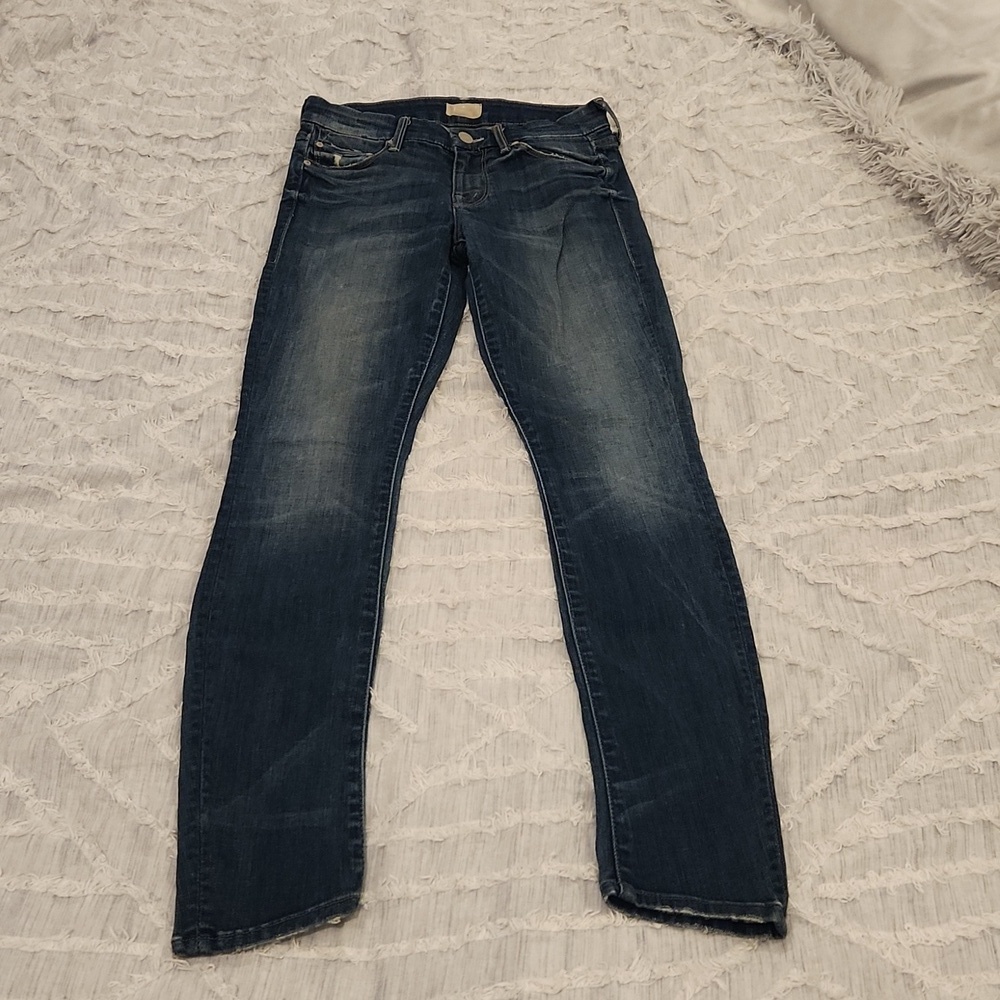 Dark wash Mother "the looker" skinny jeans in Double Trouble size 25!